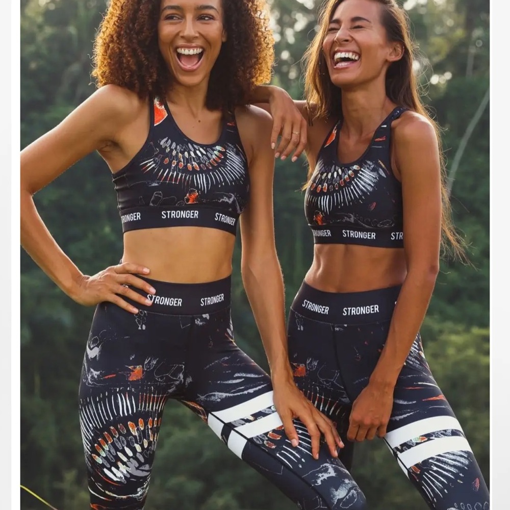 Stronger Black Patterned Activewear Set - image 1